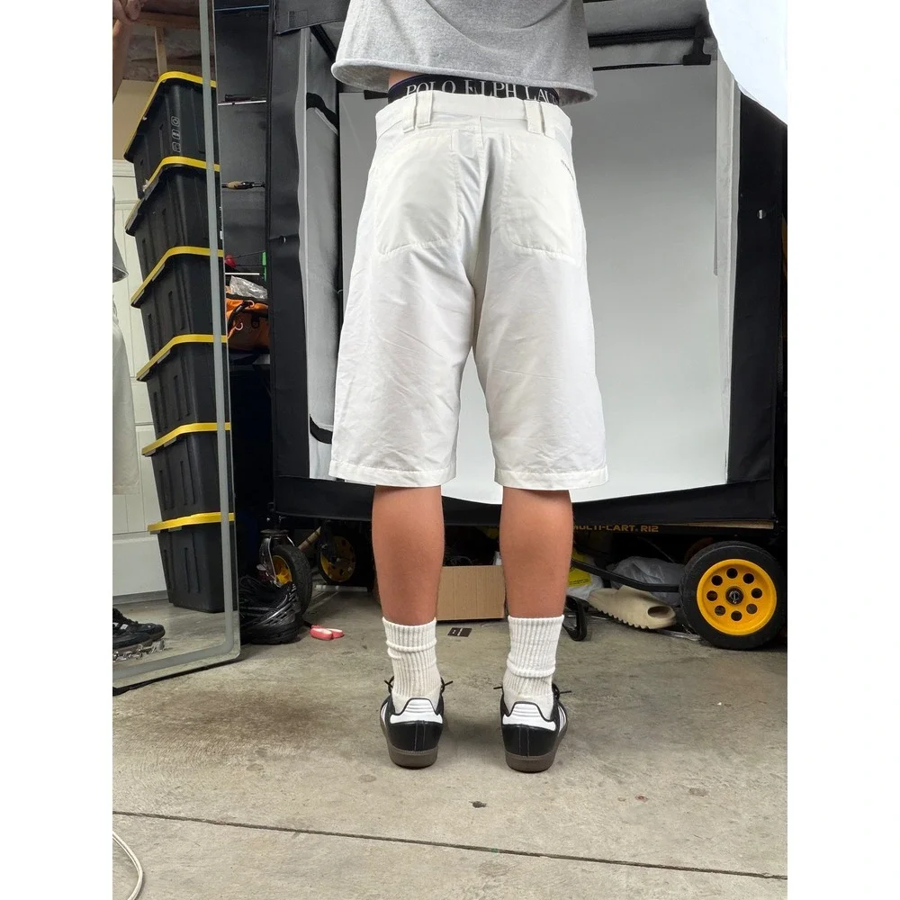 Vintage Oakley Software Mens White  Chino Shorts Size 32 Relaxed Fit Golf